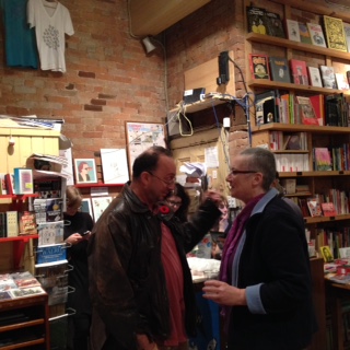 A candid moment with some of the audience at the D&Q reading 